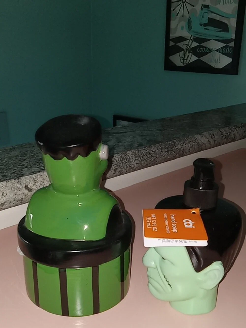 Frankenstein Trinket Jar And Soap Dispener. NEW